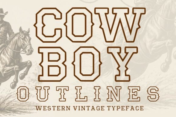 Cowboy Outlines: A Display Font with Western Warmth and Editorial Clarity