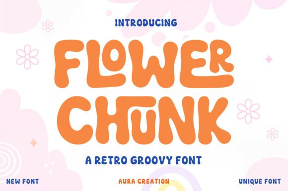 Flower Chunk: A Playful Retro Display Font for Handmade Brands