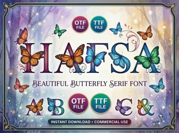 Hafsa: A Butterfly Serif Font for Dreamy Brand Identities