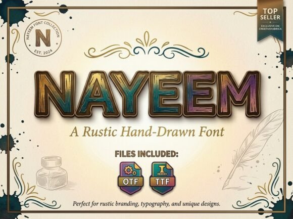 Nayeem: A Rustic Display Font That Adds Soul to Small Business Branding